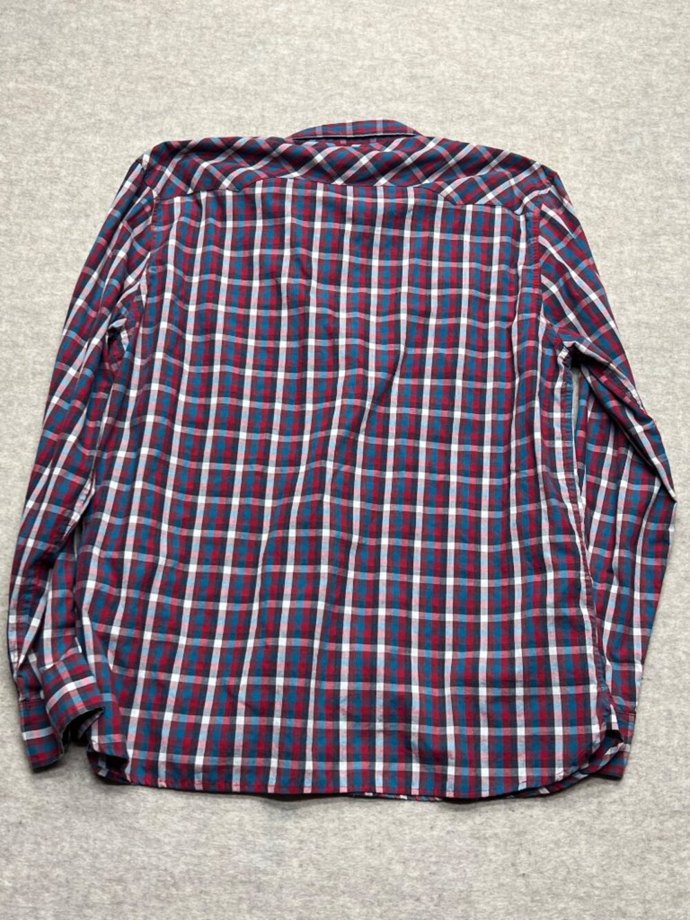 Levi's Modern Western Pearl Snap Red Plaid Button Down Men's Shirt XXL - Picture 5 of 8